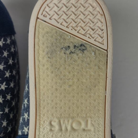 Toms Classic Americana Navy Canvas Stars Flats Size 10W - Picture 4 of 8